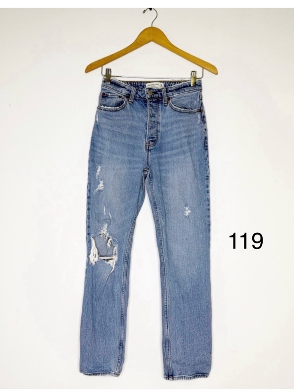 Abercrombie & Fitch The Dad Jeans Curve Love High Rise Size 25 0 Short loose - Picture 10 of 10